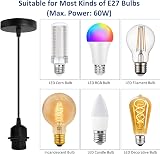 Caldarax 2 Pack E27 Pendant Light Fitting with 100cm Adjustable Cable Black view 3