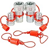 ANCIMOON 3/8'' Ag Pioneer Hydraulic Quick Connect Coupler Fittings with Dust Cap