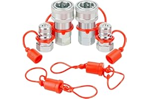 ANCIMOON 3/8'' Ag Pioneer Hydraulic Quick Connect Coupler Fittings with Dust Cap