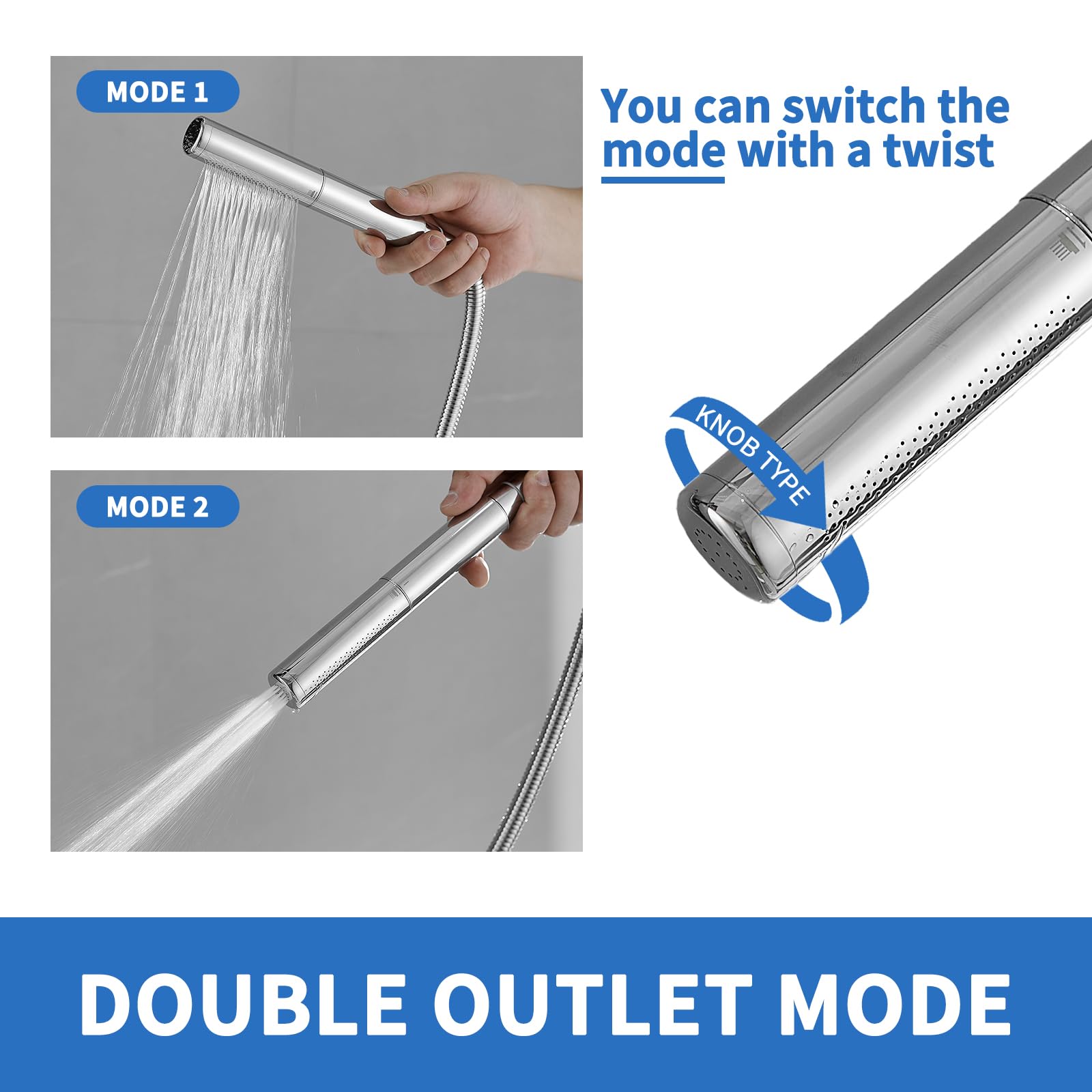 RUMOSE Matte Black Shower Panel Tower