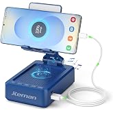 JTEMAN Cell Phone Stand with Bluetooth Speaker and Charging Function | HD Sound, Adjustable Phone Holder, Rechargeable Audio Speaker Stand for iPhone/Android, Cool Tech Gadgets Gifts for Men Women