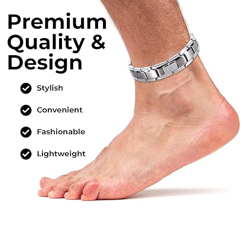 Smarter LifeStyle Elegant Titanium Magnetic Anklet for Men And