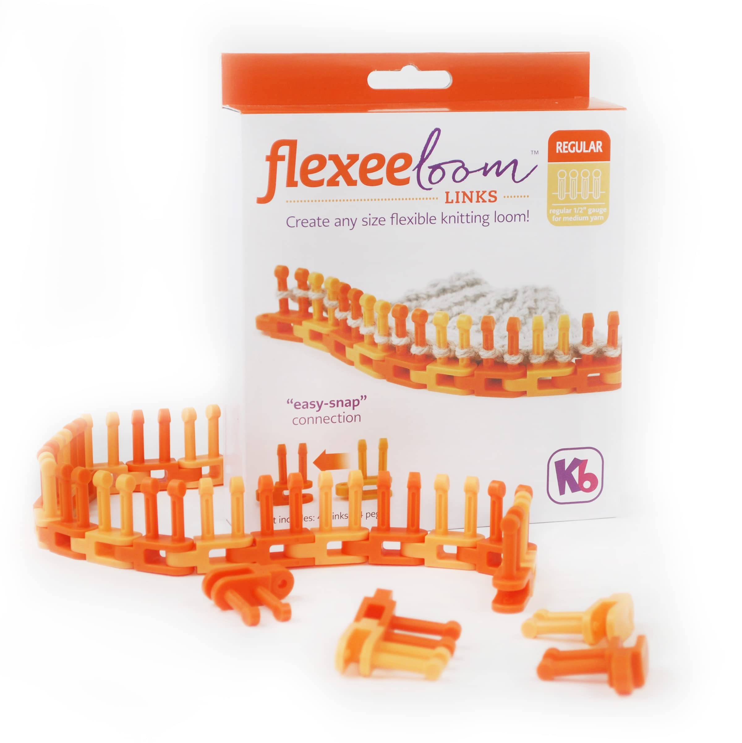 Authentic Knitting Board Flexee Loom Links Regular, Regular Gauge, for Medium Weight Yarn, 42 Links, 84 pegs