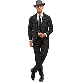 Wizland Gangster Costume Men,Adams Family Costumes Adult,Roaring 20s Outfit for Parties