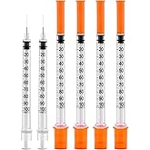 29G 1cc 1/2" Syringe with Needle - Disposable Individual Package-100 Pack
