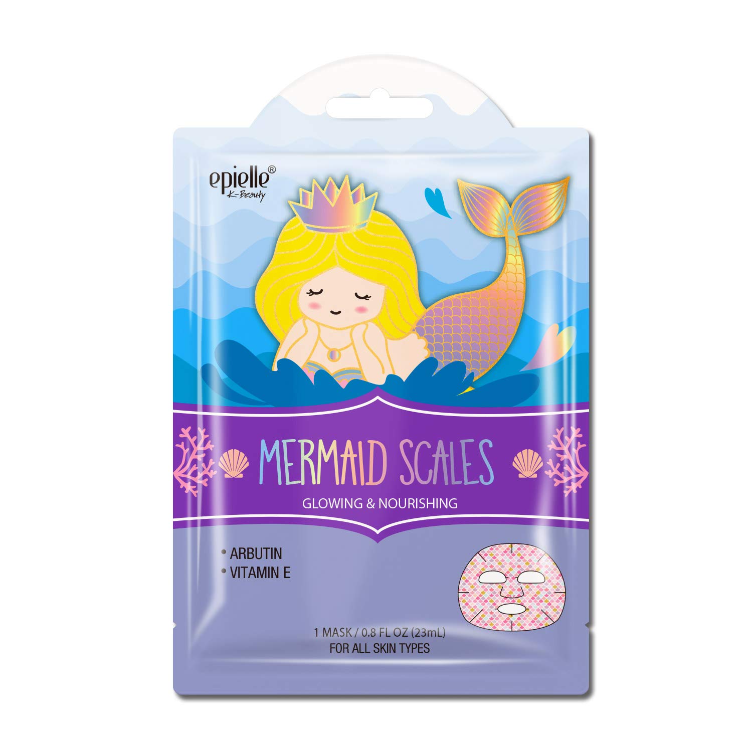 Epielle Character Sheet Masks | Dalmatian, Zebra, Cat, Shark, Narwhal, Mermaid Scale | Korean Beauty Mask -For All Skin Types, (Pack of 6) : Beauty