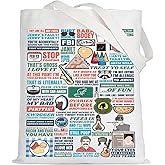 LEVLO Parks TV Quote Canvas Tote Bag Gift For Aubrey Plaza Fans TV Show Theme Shoulder Bag TV Show Merchandise