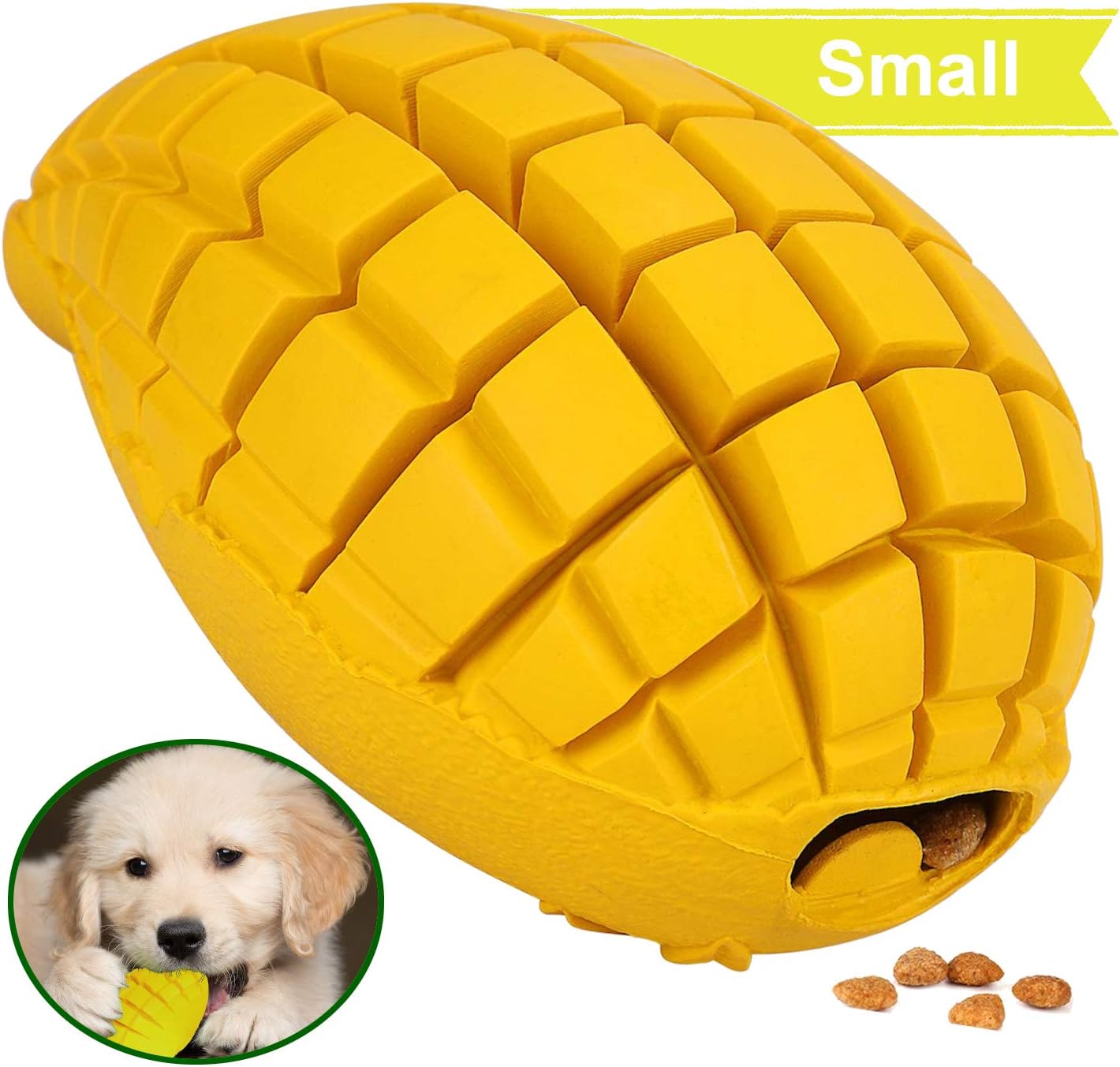 PetFun Small Mango Safe Fun Durable Rubber Dog Chew Toy for Boredom