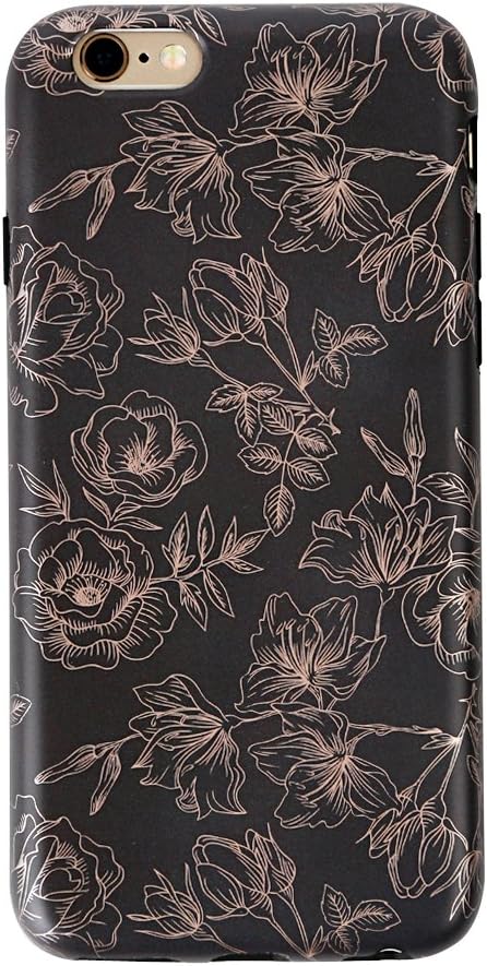 Rose Gold Chrome Black Floral iPhone 6 6s Case Cover by Velvet Caviar Cute Cool Mobile Cell Phone Flower Cases Covers