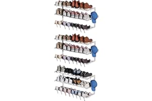3 Pack Wall Mounted Shoe Rack, 3 Tier Hanging Shoe Rack Holds 36 Pairs, 17"-30"Adjustable Heavy Duty Metal Shoe Organizer Hol