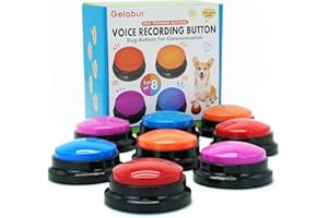 Gelabur Set of 8 Dog Buttons for Communication, Voice Recordable Buttons for Classroom, Dog Training Talking Buttons Starter 