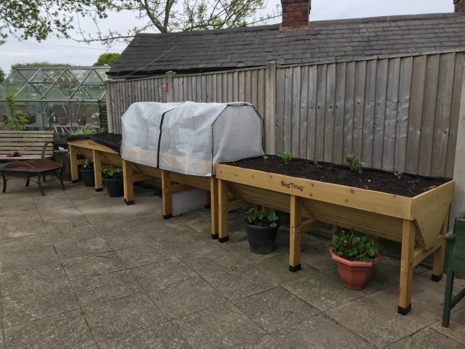 Veg Trug Planter Raised Bed Frame Cover 1.8M Trough Garden Tall Wooden