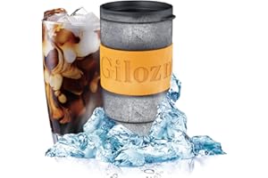 GILOZNY Cooling Freeze Beverage Cup, Coffee/Beer Rapid Cooler Freezer Double Wall Insulated Stainless Steel Freezable Drink Chilling Tumbler with Lid Cooling Cup for Wine, Iced Tea, Juice, Mint, 14 oz (Black)