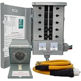Connecticut Electric Series 2 Backup Power Manual Transfer Switch Kit, 50 Amp, 10 Circuits, with 25' Cord &amp; Outdoor Rated 50A Inlet (Transfer Switch Kit - 25 ft Cord)