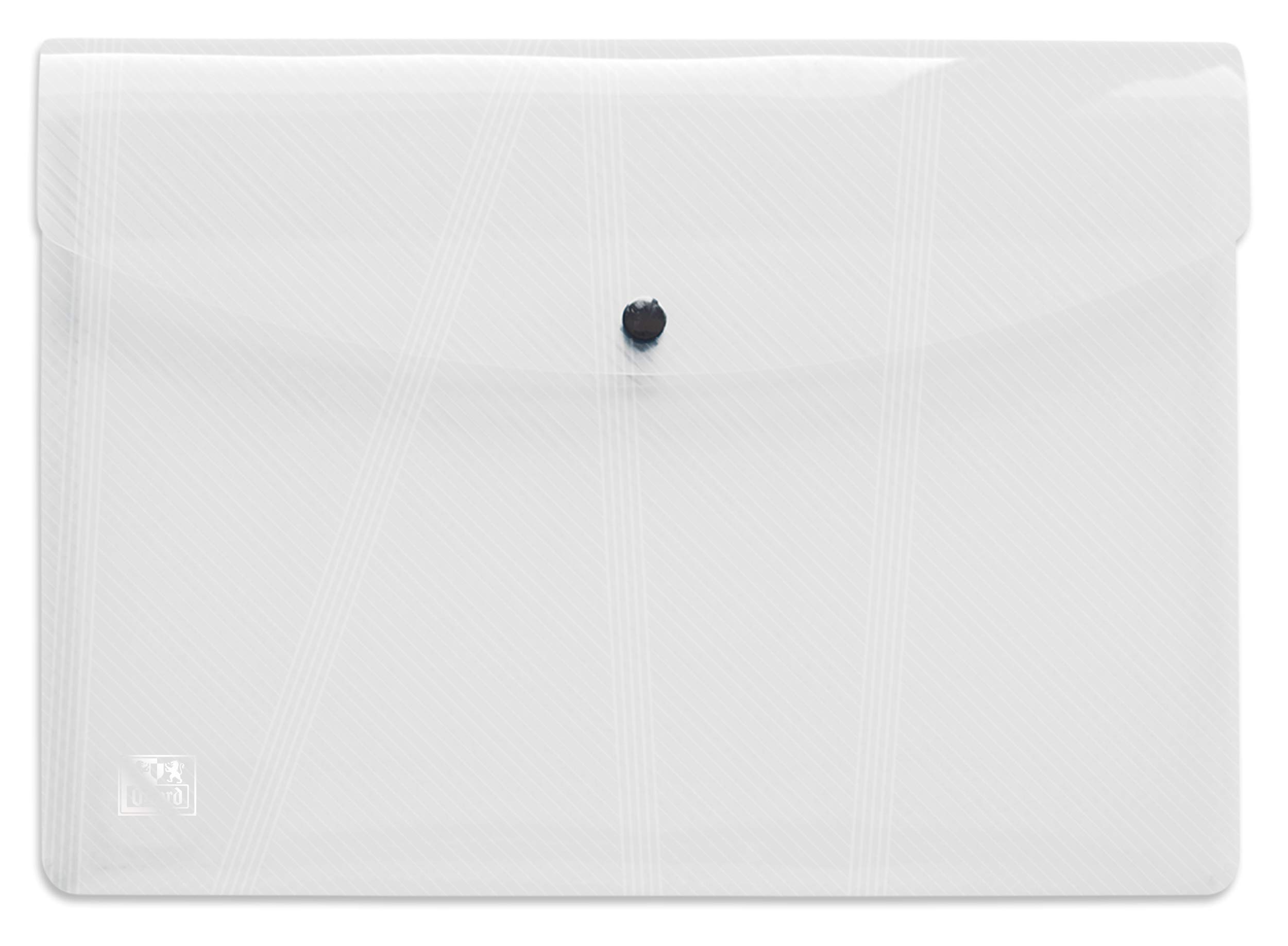 Elba Wallets "Hawaii" A4 Press Stud Closure, Document Wallet Hawai Document Wallet with Popper Button, PP, A4 5 piece Clear