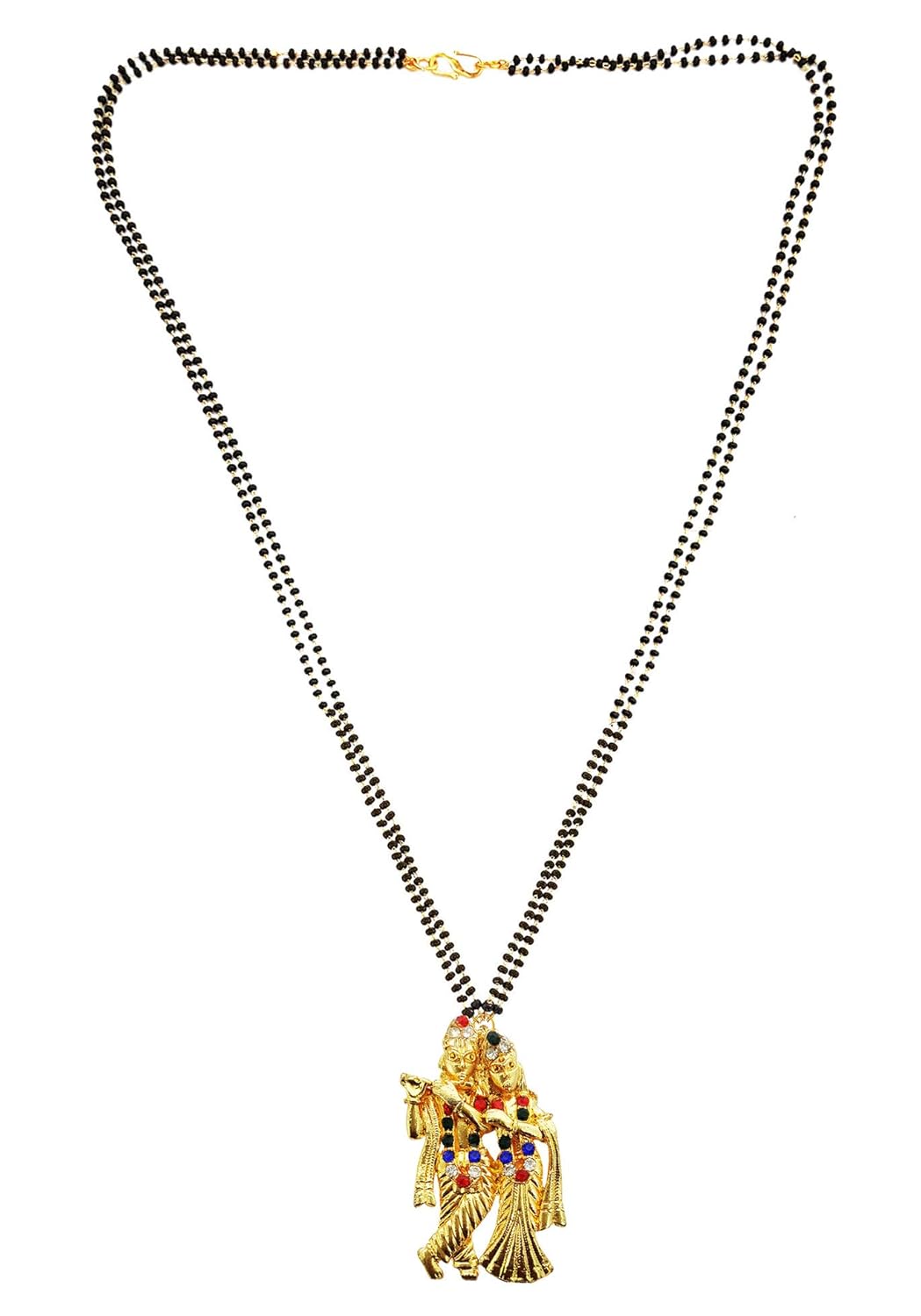 Buy Mehrunnisa Contemporary Big Radha Krishna Pendant with Crystals