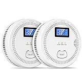 2 Packs, 2 in 1 CO & Smoke Detectors,Carbon