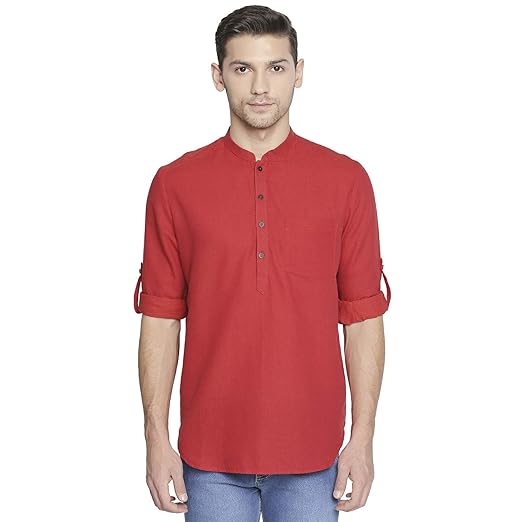 Men's cotton Kurta (110049626_ Red_ Xx-Large)