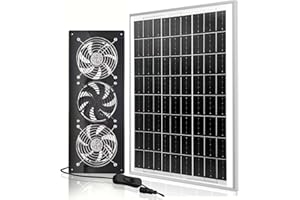 HNRLOY 25W Solar Exhaust Fan for Shed,Chicken Coop,Attic & Greenhouse,3 Solar Powered Ventilation Fan Kit for Cooling Intake or Exhaust Air, 3500RPM, 15FT Cord,IP67 Waterproof