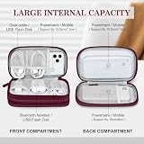 FYY Travel Cable Organiser 2-Layer Waterproof Electronics Pouch S-Wine Red view 3