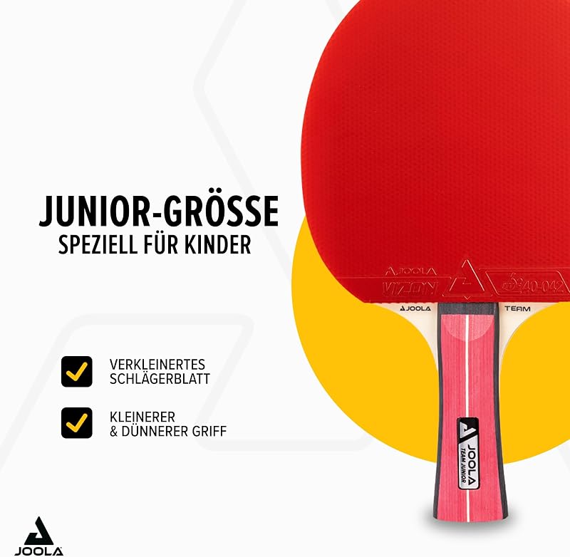 52004 Tischtennisschläger Team Junior ITTF Zugelassener Allround Tischtennis-Schläger für Anspruchsvolle Spieler-5-fach verleimtes Spezialsperrholz, Mehrfarbig, One Size — Foto 2 von 7