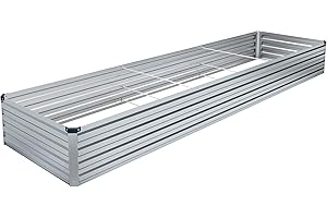 DIIYIV 12x4x1FT Galvanized Raised Garden Bed,Raised Graden Bed Kit-Square Metal Garden Bed,Large Planter Raised Bed Outdoor,Garden Box for Vegetables,Flower,Herb