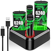 DBEPANK Rechargeable Xbox Controller Battery Pack for Xbox one/Xbox One S/Xbox 360/Xbox X/Xbox Elite/Xbox Series X|S, 4x6240mWh Batteries Pack for Xbox Accessories Kits, Xbox 360 Console