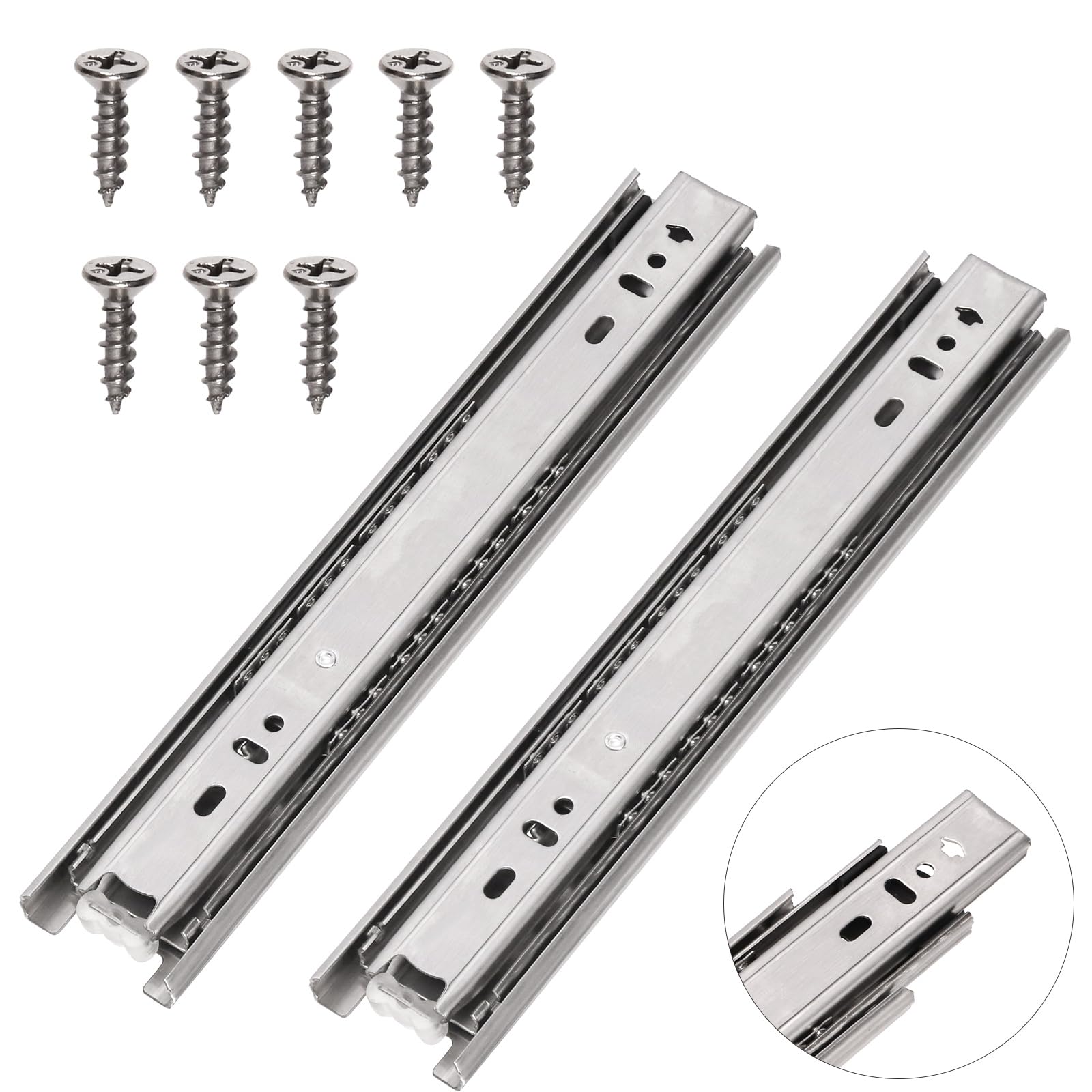 Tanstic 1 Pair Drawer Runners 77 LB Load Capacity Drawer Slides 10 Inch Ball Bearing Drawer Runners Full Extension Drawer Slides Side Mount File Cabinet Rails Metal Dresser Runner Trash Can Slider