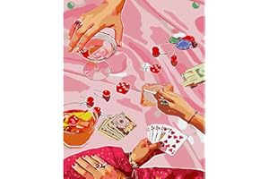 KICHANG Pink Modern Paint by Number Kit for Adults,Paint by Number for Adults Canvas,DIY Adult Paint by Number Oil Painting Acrylic Paints,Paint by Number on Canvas for Home Decor Gift-15.7x19.6in