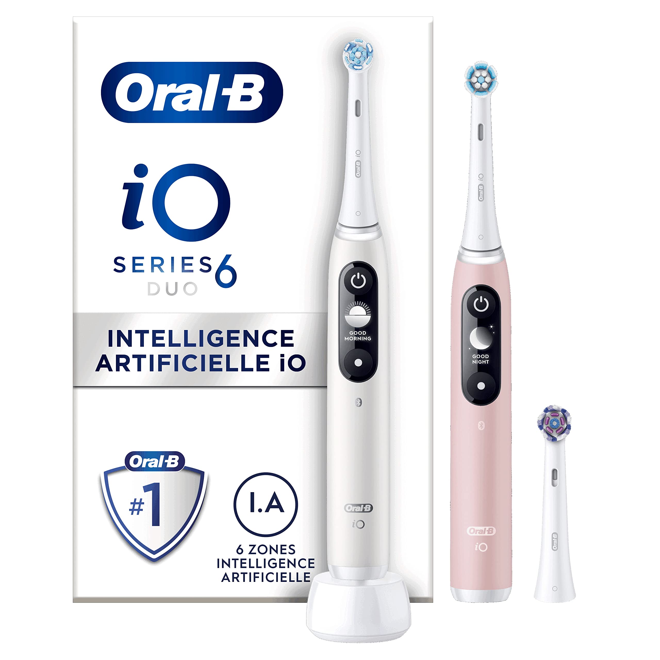 Oral-B iO Elektrische Zahnbürsten, Weiß und Rosa, 6 Stück