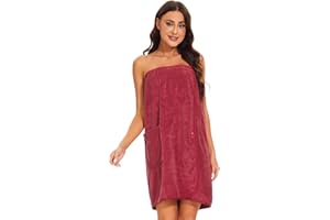 Knuffnee Women Bath Spa Wrap Towel Body Robe Wrap Adjustable Shower Wrap Bath Towel Robe