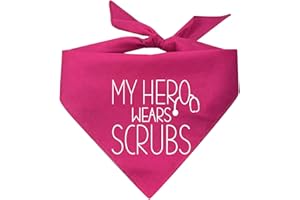 TEES & TAILS My Hero Wears Scrubs Triangle Dog Bandana (Assorted Colors)