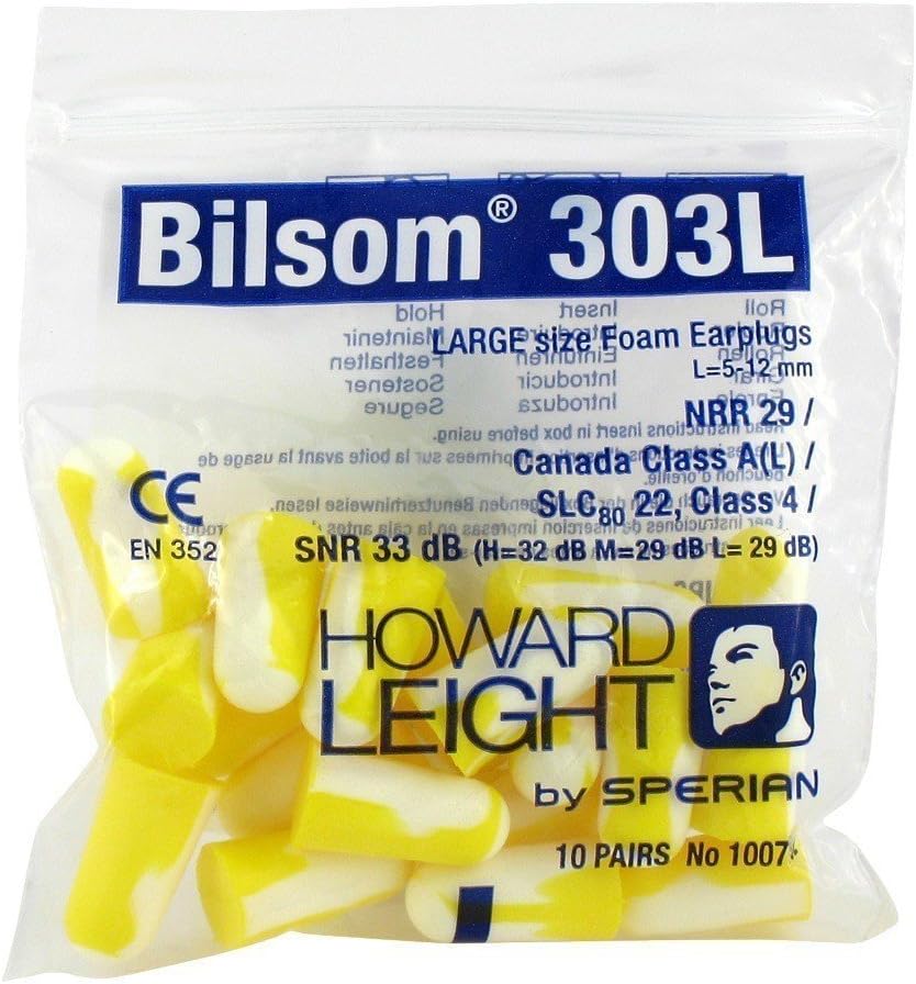 Bilsom 303L-10P Ear Plugs, White,yellow, 1 count (Pack of 20)
