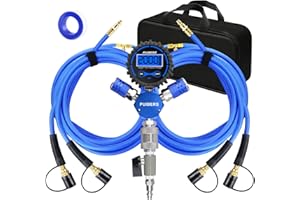 PUIBERS 4 Tire Inflation System, 4 Way Tire Inflation Deflation System, Air Down Tire Deflators Kit Fits Up to 155" Wheelbase