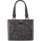 Wrangler Distressed Tote Bag for Women Western Purse Multi Pockets Handbags and Shoulder Bag