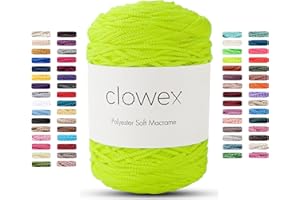 Clowex Polyester Soft Macrame Cord 2.5-3mm, 191 Yards x 1/9 inc Turkish Polyester Rope, Braided Macrame Yarn for DIY Crafts, Plant Hanger, Wall Hanging, Macrame Bag