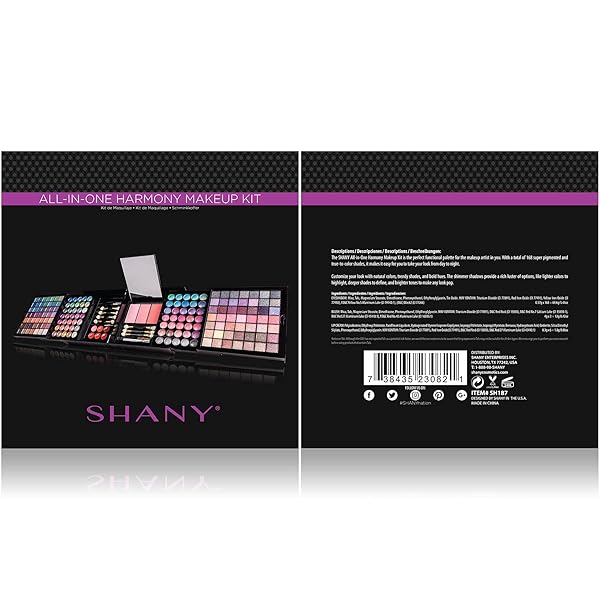 SHANY ALL IN ONE HARMONY MAKEUP SET – ULTIMATE COLOR COMBINATION – EYESHADOWS, BLUSH POWDER, LIP-GLOSS LIPSTICK, MINI MAKEUP BRUSHES, MAKEUP APPLICATORS, HOLIDAY GIFT IDEA – NEW EDITION