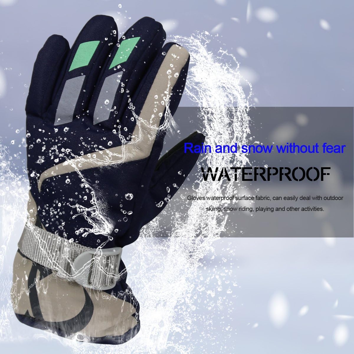 YR.Lover Children Ski Gloves Winter Warm Outdoor Riding Thickening Gloves(2-4Y): Clothing