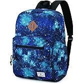 VX VONXURY School Backpack for Men Women,Lightweight Classic Basic Bookbag Simple Kids Black Backpack for College Travel