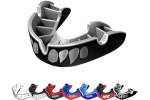 OPRO Silver Level Silver Jaws Adult and Youth Sports Mouthguard with Case, Gum Shield Featuring Revolutionary Fitting Technology for Hockey, Rugby, Boxing and Combat Sports