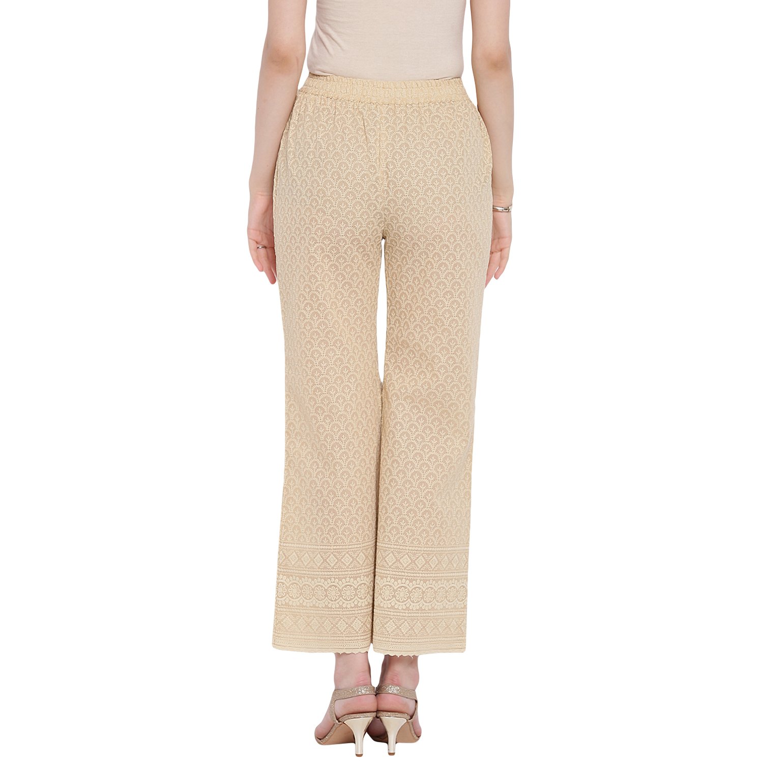 pinky pari cotton embroidered straight festive kurta with embroidered palazzo