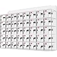 YOEXTO 40 Slots Cell Phone Locker, Cell Phone Storage Box with Independent Keys and Locks, Wall-Mounted Cell Phone Storage Cabinet for Office Classroom School Gym Swimming Pool, Clear