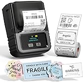 Phomemo M120 Bluetooth Label Maker - Portable Thermal Barcode Printer with App, 2" Wide Labels, Wireless Sticker Printer for Small Business,Home Office,QR Codes,Address Labels - iOS/Android Compatible