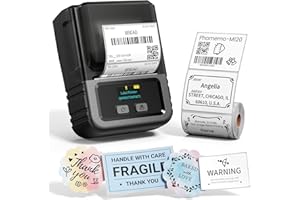 Phomemo M120 Label Maker, 2 Inch Barcode Printer, Portable Thermal Label Maker for Small Bussiness, Barcode, QR Code, Name, Address, Logo, Clothing, Office, Home, Sticker Printer for Phone/PC/Tablet