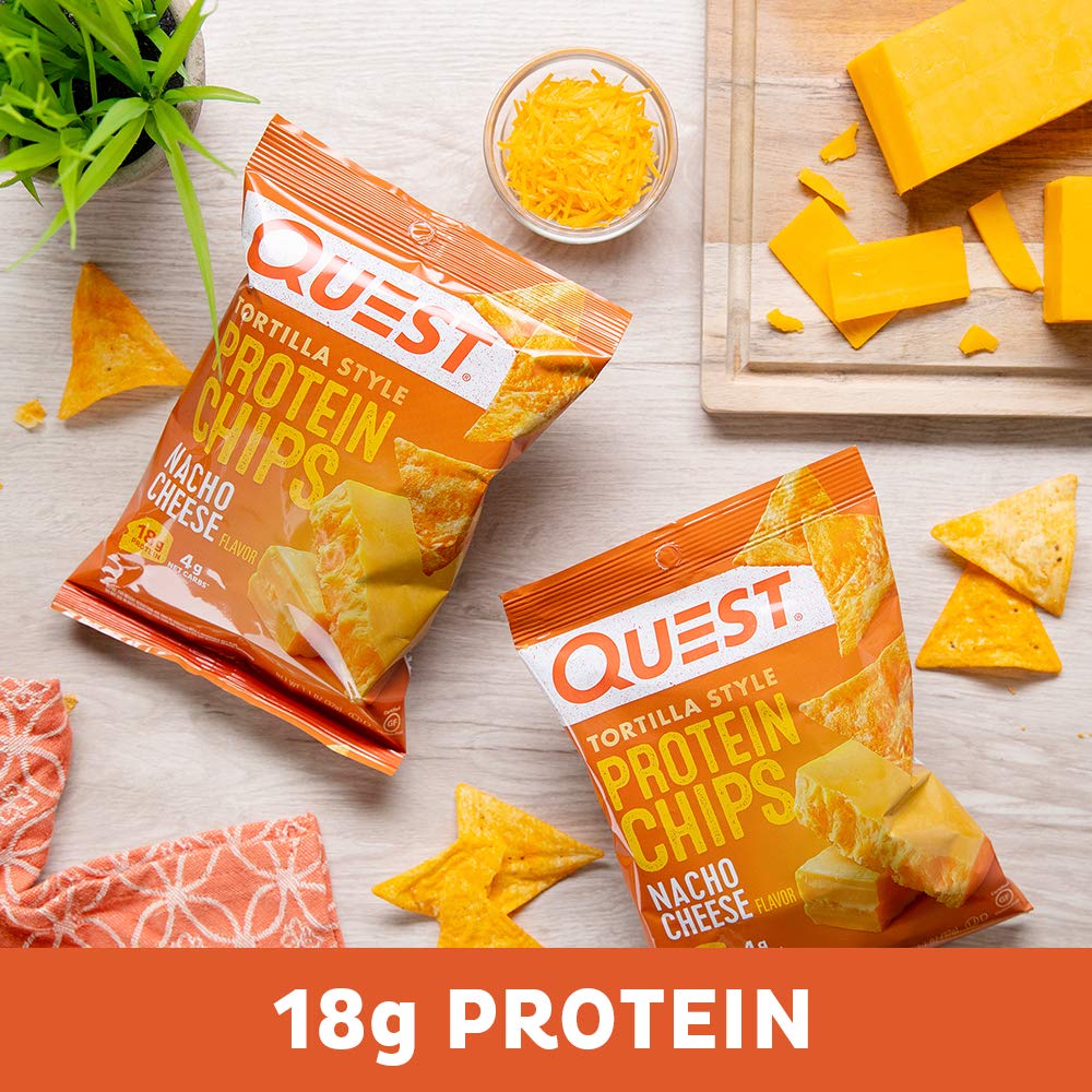 Quest Nutrition Protein Chips Variety Pack (BBQ, Cheddar & Sour Cream, Sour Cream & Onion) and Quest Nacho Cheese Tortilla Style Protein Chips