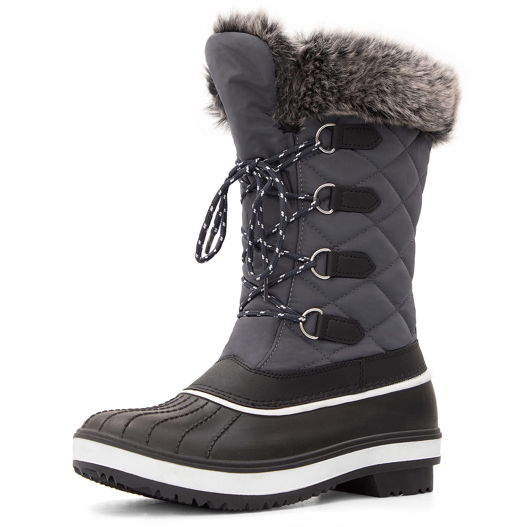 Mid Calf Women's Warm Boots SHIBEVER Waterproof Winter Boots