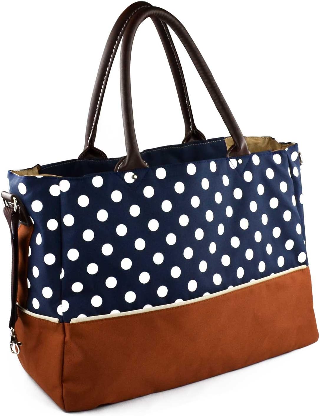 GUFAN® Grand Sac à Langer à Pois de Toile en Bandoulière / à Main Pour Bébé