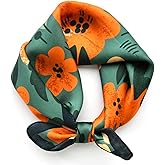 PoeticEHome 100% Mulberry Silk Neck Scarf for Women, 21 x 21 Inch | Small Square Silk Scarf and Bandana for Hair, Handbag or Wrist; Lightweight, Gift-Ready
