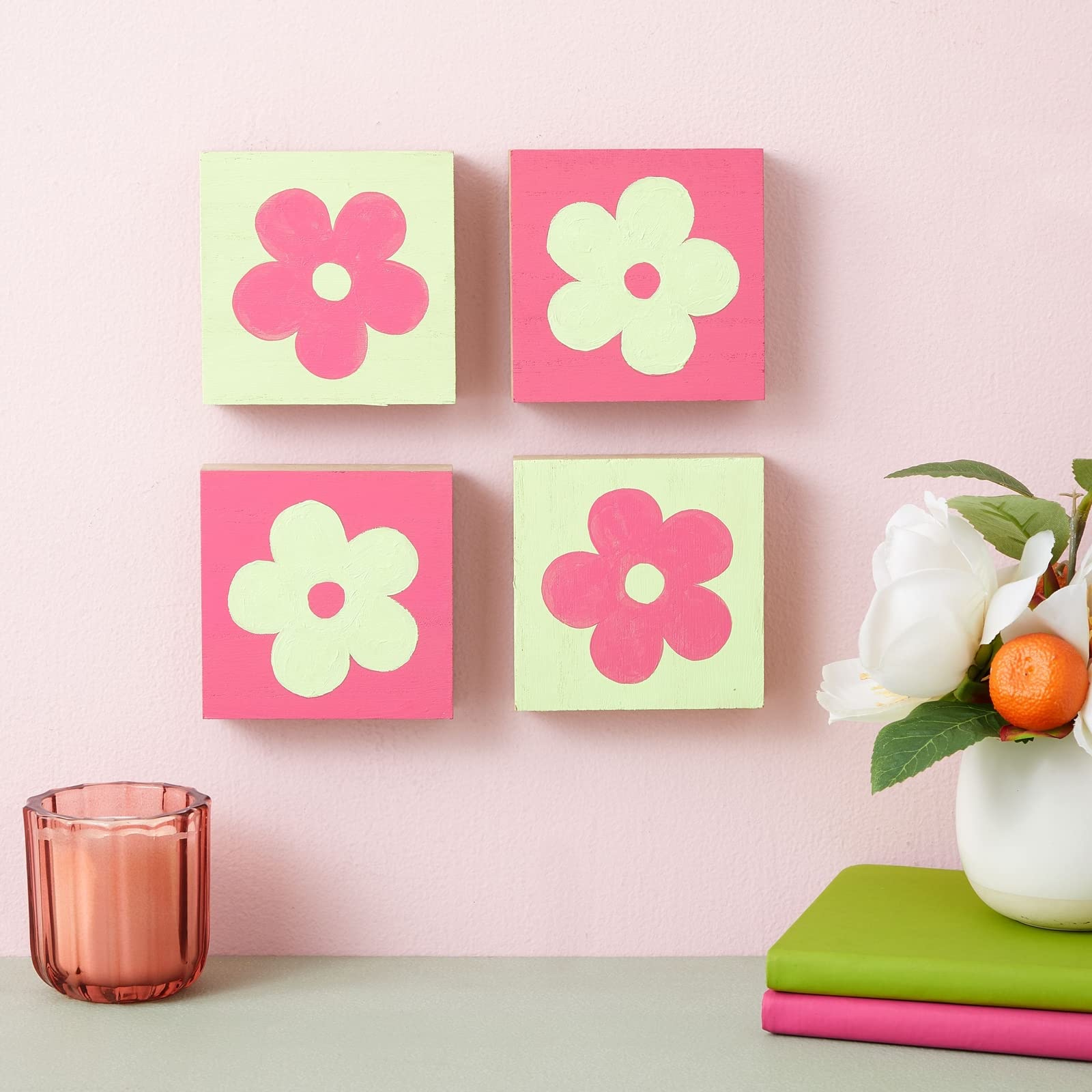 Bright Creations Unfinished MDF Wood Blocks for Crafts, 1 in Thick Wooden Square Blocks (4x4 inches) - Pack of 4 - Unfinished Wood