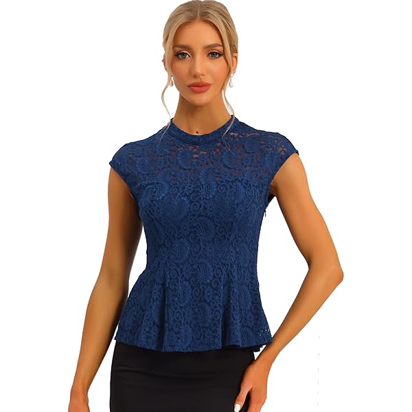 トップス sheller flower lace glitter peplum tops flower lace glitter peplum tops – shéller / シェリエ